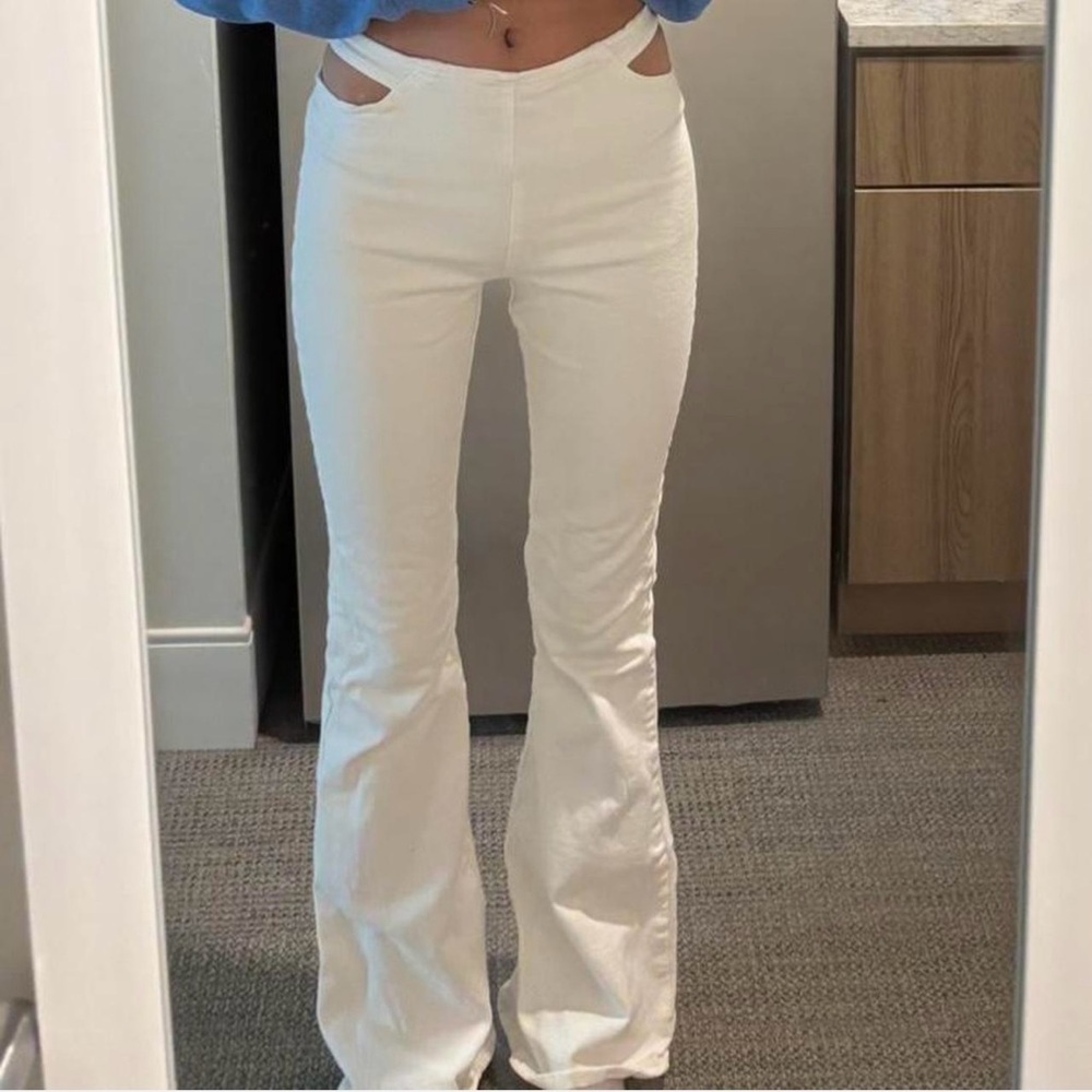 Edikted White Flare & Wide Leg Jeans